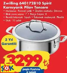 ZWİLLİNG 640172810 SPİRİT KARNIYARIK PİLAV TENCERE ZWİLLİNG 640172810 SPİRİT KARNIYARIK PİLAV TENCERE